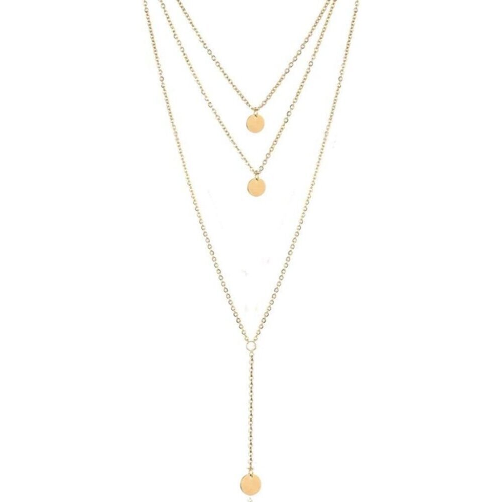 Fashion Layered Long Coin Pendant Chain Charm Jewelry for Women Over 15 years ol